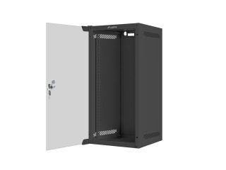LANBERG комуникационен шкаф 10" за стенен монтаж 12U/280x310 (плосък пакет) със стъклена врата, черен