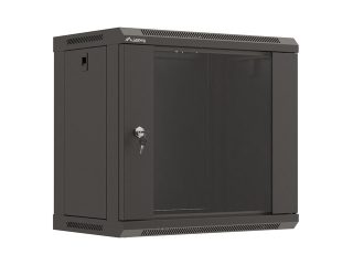 Lanberg rack cabinet 19" wall-mount 9U/540x350 (flat pack) with glass door black