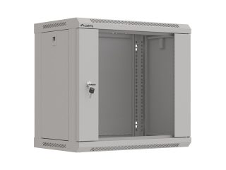 Lanberg rack cabinet 19" wall-mount 9U/540x350 (flat pack) with glass door grey