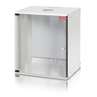 Formrack 19" стенен шкаф 12U SOHO 512/400mm, височина: 582mm, товароносимост: 50kg., врата от закалено стъкло, 19" предни шини