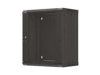 Lanberg Rack Cabinet, 19" wall-mount 12U/540x350 (flat pack) with glass door, Black