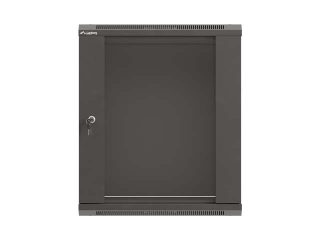 Lanberg Rack Cabinet, 19" wall-mount 12U/540x350 (flat pack) with glass door, Black