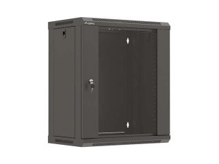 Lanberg Rack Cabinet, 19" wall-mount 12U/540x350 (flat pack) with glass door, Black