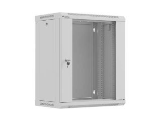 Lanberg Rack Cabinet, 19" wall-mount 12U/540x350 (flat pack) with glass door, Grey