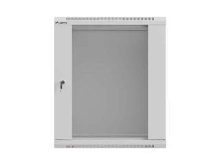 Lanberg Rack Cabinet, 19" wall-mount 12U/540x350 (flat pack) with glass door, Grey