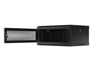 Lanberg rack cabinet 19" wall-mount 4U/600x450 with perforated door black (flat pack)