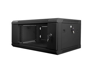 LANBERG комуникационен шкаф 19" за стенен монтаж 4U / 600x450 за самостоятелно сглобяване (плосък пакет), черен