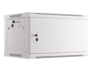 Lanberg rack cabinet 19" wall-mount 6U/600x450 for self-assembly with metal door grey (flat pack)