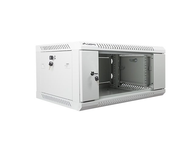 LANBERG комуникационен шкаф 19" за стенен монтаж 4U / 600x450 за самостоятелно сглобяване (плосък пакет), сив