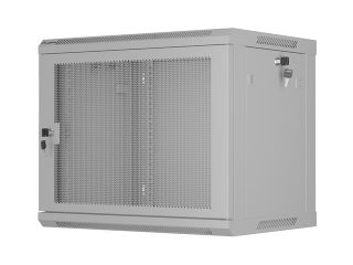 Lanberg rack cabinet 19" wall-mount 9U/600x450 with perforated door grey (flat pack)