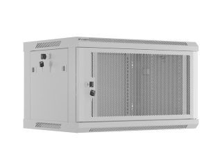 LANBERG комуникационен шкаф 19" за стенен монтаж 6U/600x450 с перфорирана врата, сив (разглобяем)