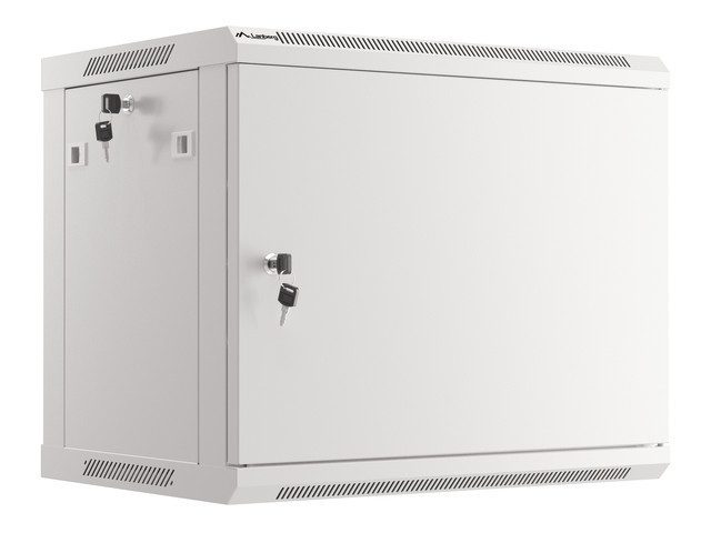 Lanberg rack cabinet 19" wall-mount 9U/600x450 for self-assembly with metal door grey (flat pack)