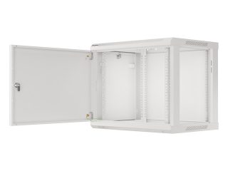 Lanberg rack cabinet 19" wall-mount 9U/600x450 for self-assembly with metal door grey (flat pack)