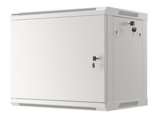 Lanberg rack cabinet 19" wall-mount 9U/600x450 for self-assembly with metal door grey (flat pack)