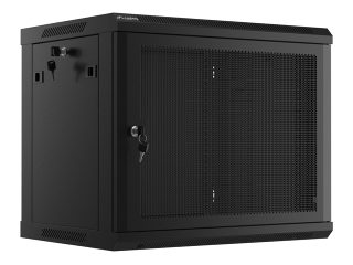 Lanberg rack cabinet 19" wall-mount 9U/600x450 with perforated door black (flat pack)