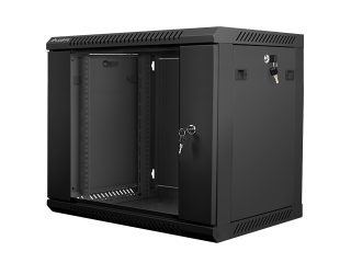 LANBERG комуникационен шкаф 19" за стенен монтаж 9U / 600x450 за самостоятелно сглобяване (плосък пакет), черен