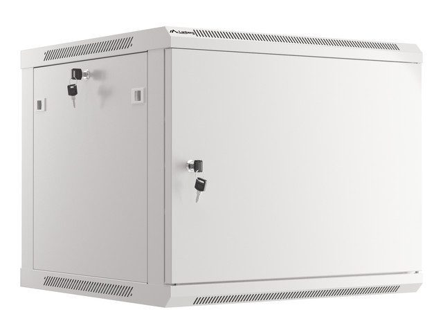Lanberg rack cabinet 19" wall-mount 9U/600x600 for self-assembly with metal door grey (flat pack)
