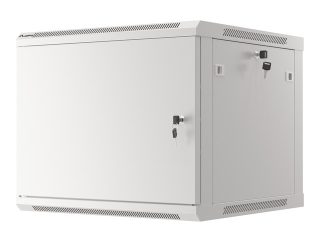 Lanberg rack cabinet 19" wall-mount 9U/600x600 for self-assembly with metal door grey (flat pack)