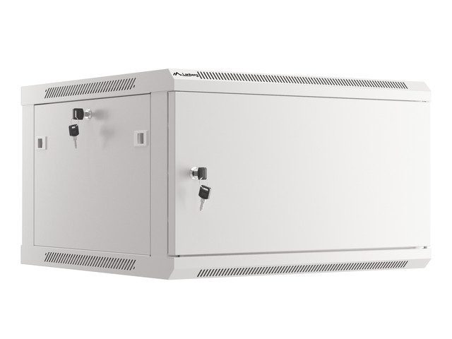 Lanberg rack cabinet 19" wall-mount 6U/600x600 for self-assembly with metal door grey (flat pack)