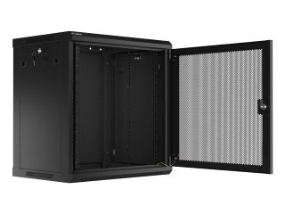 Lanberg rack cabinet 19" wall-mount 12U/600x450 with perforated door black (flat pack)