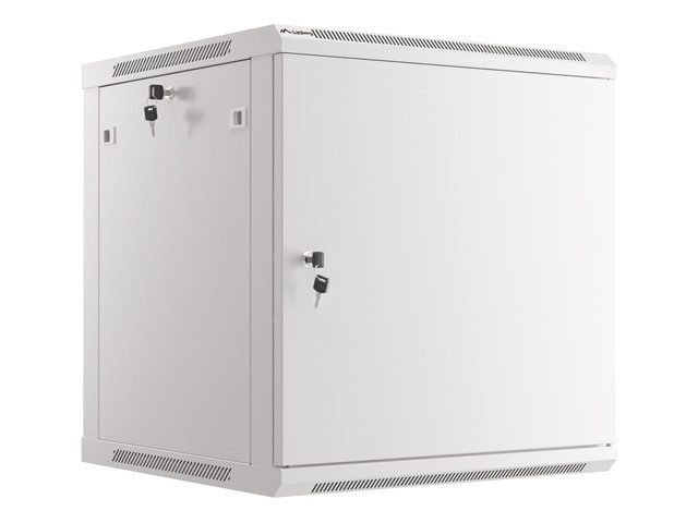 Lanberg rack cabinet 19" wall-mount 12U/600x600 for self-assembly with metal door grey (flat pack)