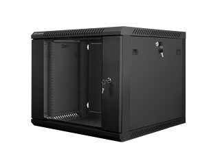 Lanberg rack cabinet 19" wall-mount 9U / 600x600 for self-assembly (flat pack), black