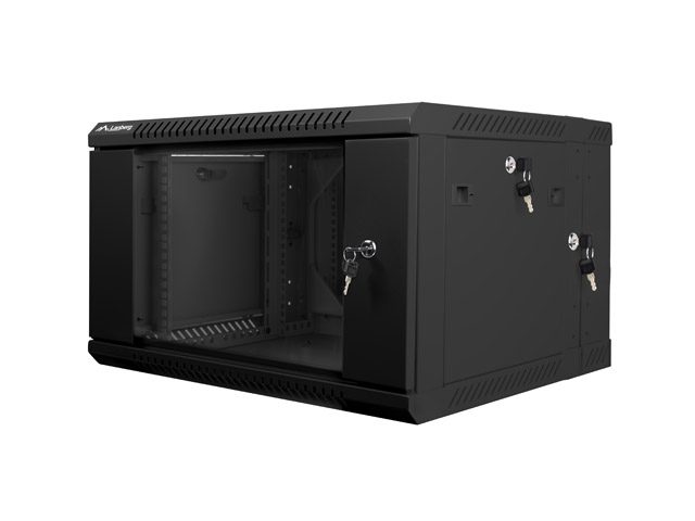 Lanberg rack cabinet 19" double-section wall-mount 6U / 600x600 for self-assembly (flat pack), black