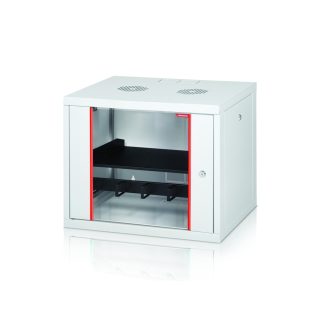 Formrack 19" стенен шкаф 20U 555/450mm, подвижни заключващи се странични панели, височина: 949mm, товароносимост: 100kg., врата от закалено стъкло, 19" предни шини (задни шини по избор)