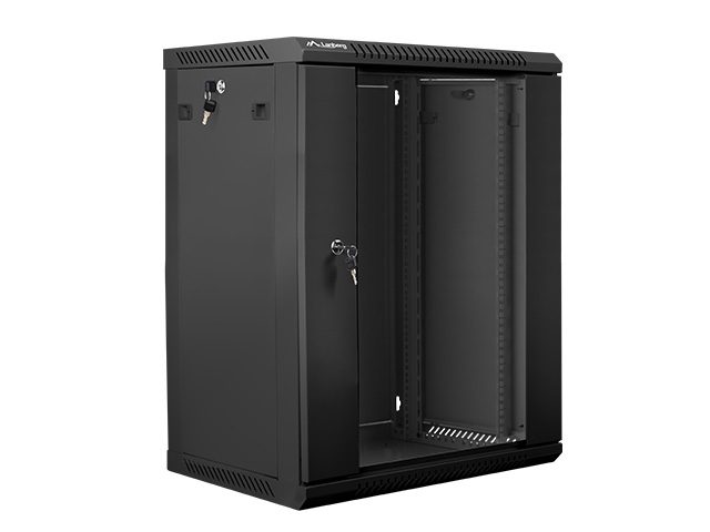 LANBERG комуникационен шкаф 19" за стенен монтаж 15U / 600x450 за самостоятелно сглобяване (плосък пакет), черен