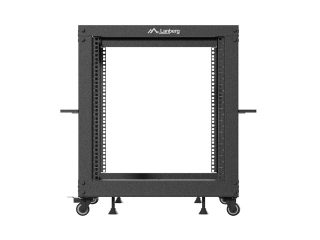 Lanberg отворен шкаф 19" 12U 600x600-1100 регулируем, черен