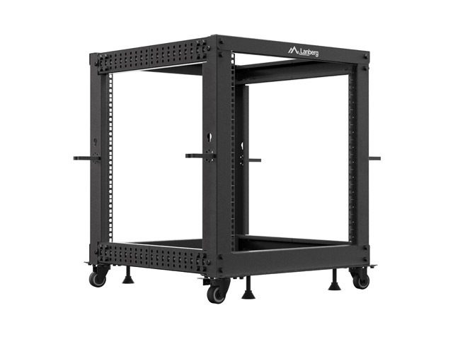 Lanberg отворен шкаф 19" 12U 600x600-1100 регулируем, черен