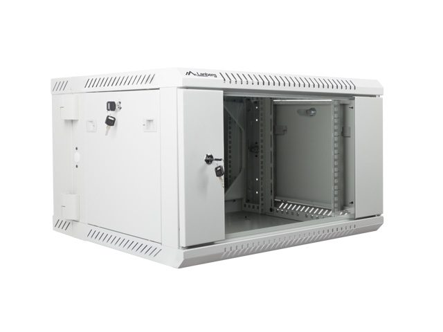 Lanberg rack cabinet 19” double-section wall-mount 6U / 600x600 for self-assembly (flat pack), grey
