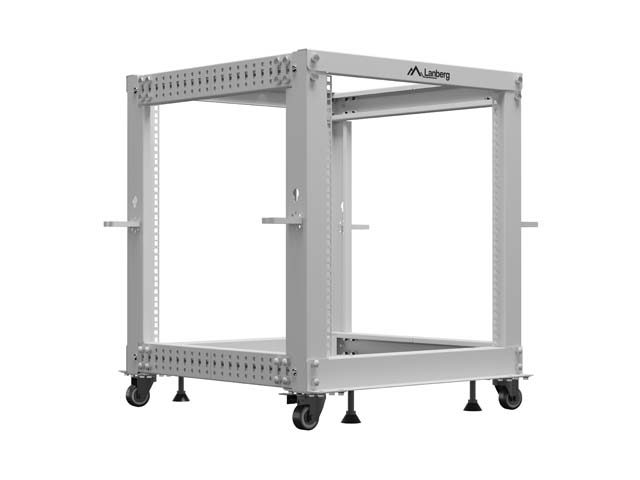 Lanberg отворен шкаф 19" 12U 600x600-1100 регулируем, сив
