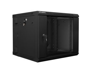 Lanberg rack cabinet 19" double-section wall-mount 9U / 600x600 for self-assembly (flat pack), black