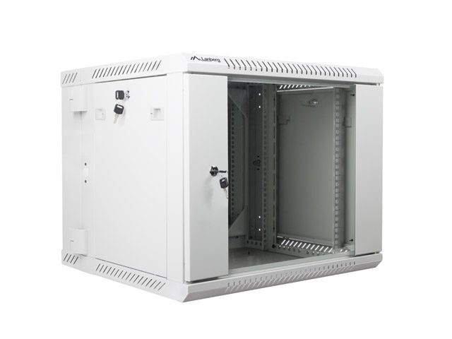 Lanberg rack cabinet 19" double-section wall-mount 9U / 600x600 for self-assembly (flat pack), grey