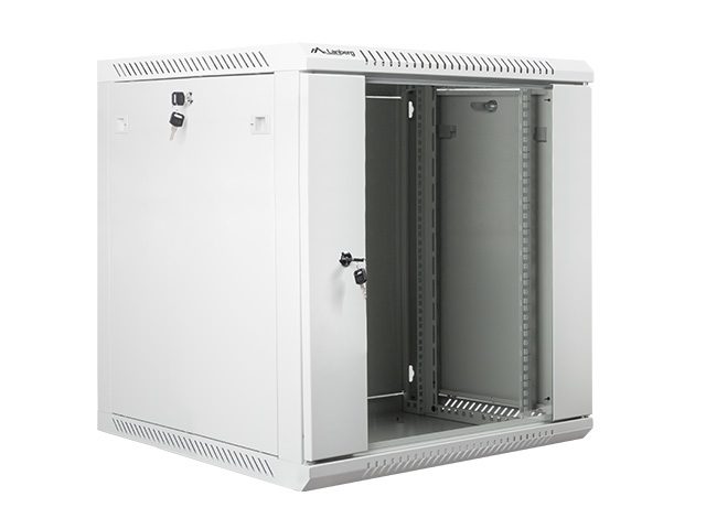LANBERG комуникационен шкаф 19" за стенен монтаж 12U / 600x600 за самостоятелно сглобяване (плосък пакет), сив