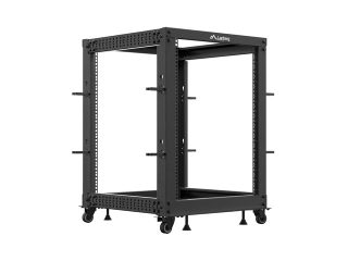 Lanberg отворен шкаф 19" 15U 600x600-1100 регулируем, черен