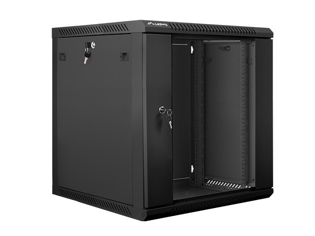 Lanberg rack cabinet 19" wall-mount 12U / 600x600 for self-assembly (flat pack), black