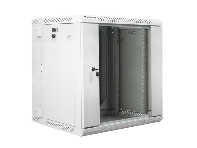 Lanberg rack cabinet 19" double-section wall-mount 12U / 600x600 for self-assembly (flat pack), grey