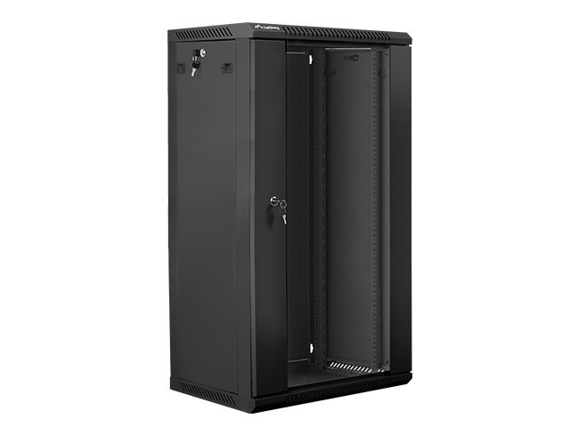 LANBERG комуникационен шкаф 19" за стенен монтаж 22U / 600x450 за самостоятелно сглобяване (плосък пакет), черен