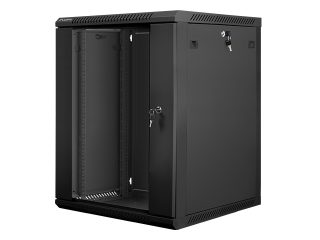 Lanberg rack cabinet 19" wall-mount 15U / 600x600 for self-assembly (flat pack), black