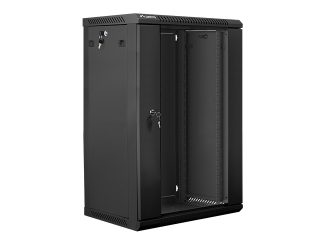 Lanberg rack cabinet 19" wall-mount 18U / 600x450 for self-assembly (flat pack), black