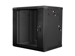 LANBERG комуникационен шкаф 19" двусекционен стенен 12U / 600x600 за самостоятелно сглобяване (плосък пакет), черен