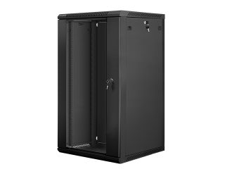 LANBERG комуникационен шкаф 19" за стенен монтаж 22U / 600x600 за самостоятелно сглобяване (плосък пакет), черен