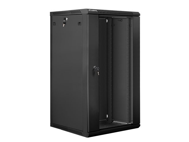 LANBERG комуникационен шкаф 19" за стенен монтаж 22U / 600x600 за самостоятелно сглобяване (плосък пакет), черен
