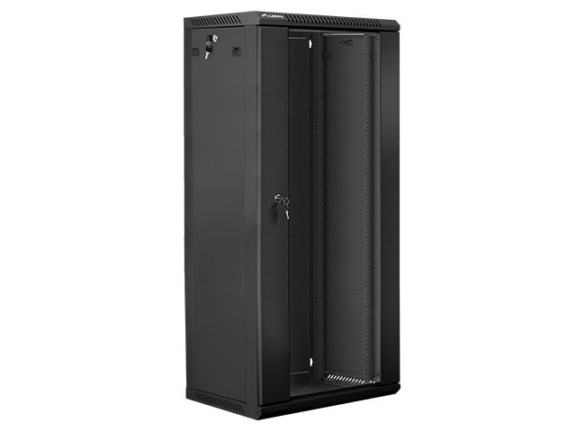 LANBERG комуникационен шкаф 19" за стенен монтаж 27U / 600x450 за самостоятелно сглобяване (плосък пакет), черен