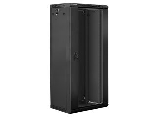 LANBERG комуникационен шкаф 19" за стенен монтаж 27U / 600x450 за самостоятелно сглобяване (плосък пакет), черен