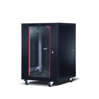 Formrack 19" свободностоящ шкаф 20U 600/800mm, височина: 1118 mm, товароносимост: 600 kg, предна врата от закалено стъкло, отваряеми заключващи се страни и заден панел (без група колела/крака)