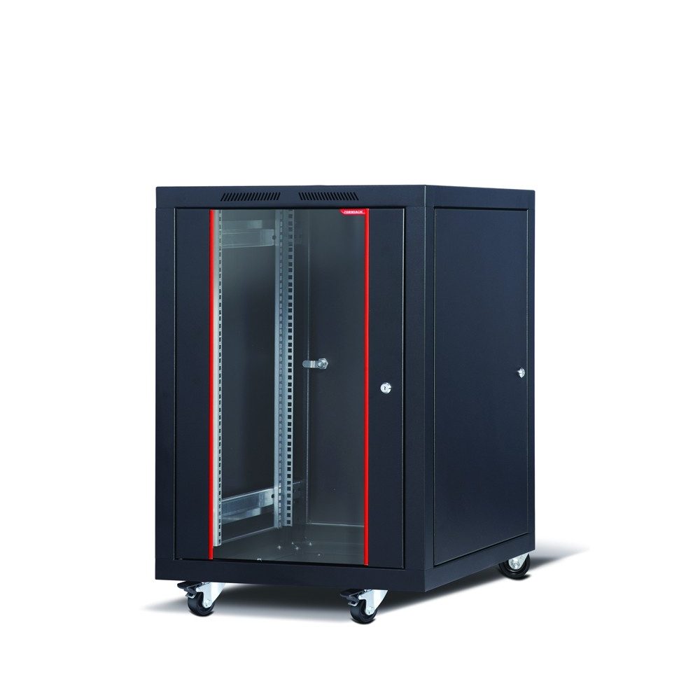Formrack 19" Свободностоящ шкаф 16U 600/800mm, височина: 942 mm, товароносимост: 600 kg, предна врата от закалено стъкло, отваряеми заключващи се страни и гръб (не включва група ролки/крака)
