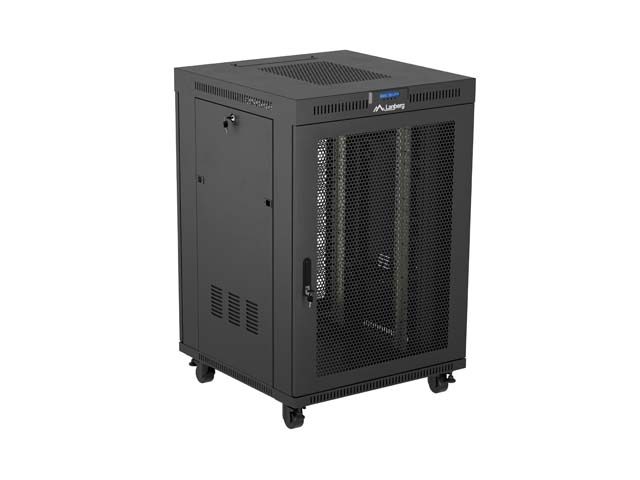 Lanberg rack cabinet 19" free-standing 22U/800x800 (flat pack) with mesh door lcd black v2